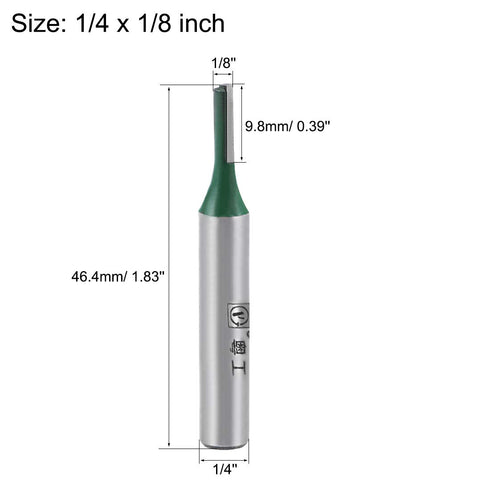 uxcell Router Bit 1/4" Shank 1/8" Cutting Dia Single Straight Flutes Carbide for Woodworking Milling Cutter Tool Green 2 Pcs...